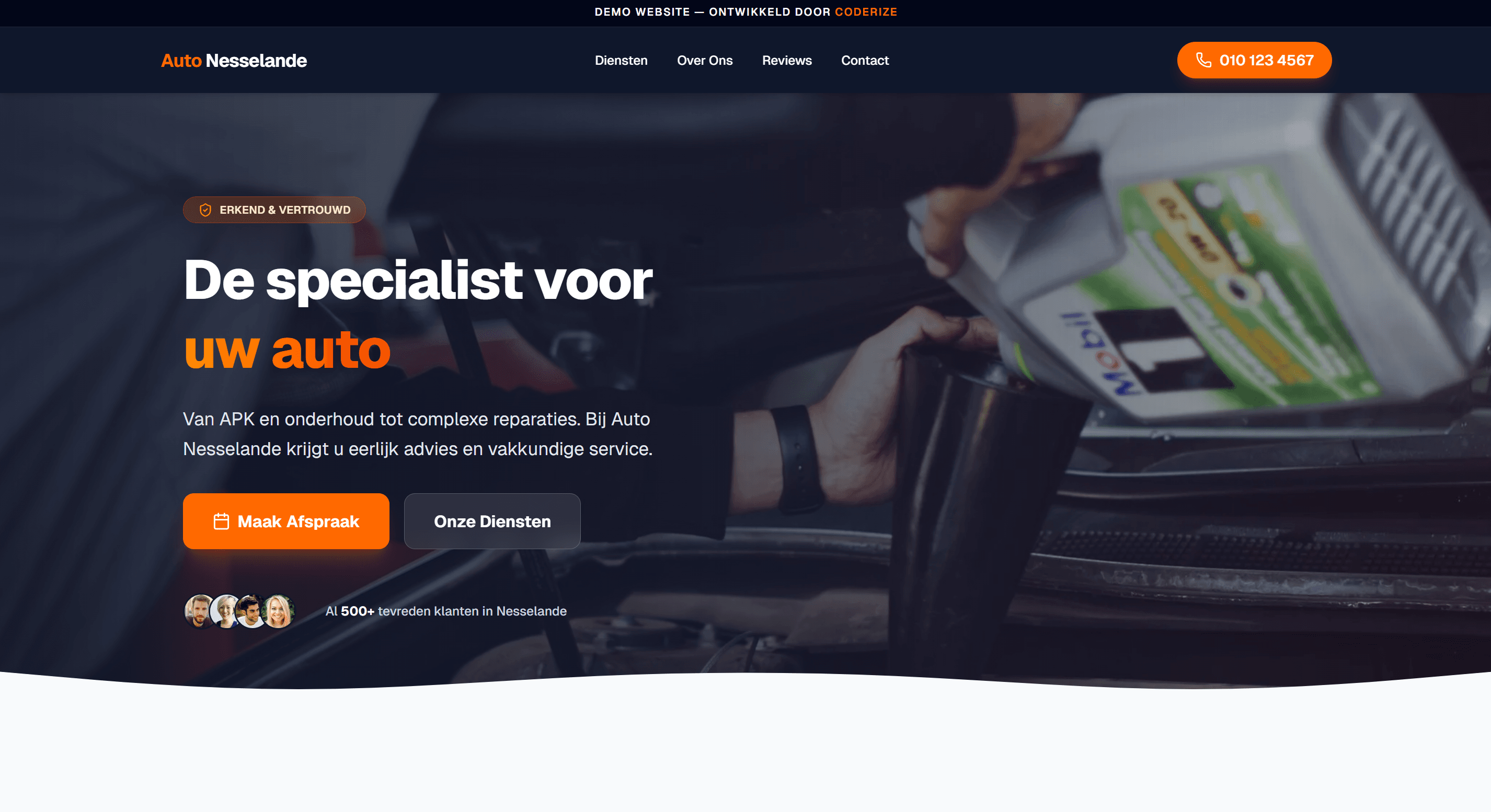 Optie 1 Modern Autogarage site